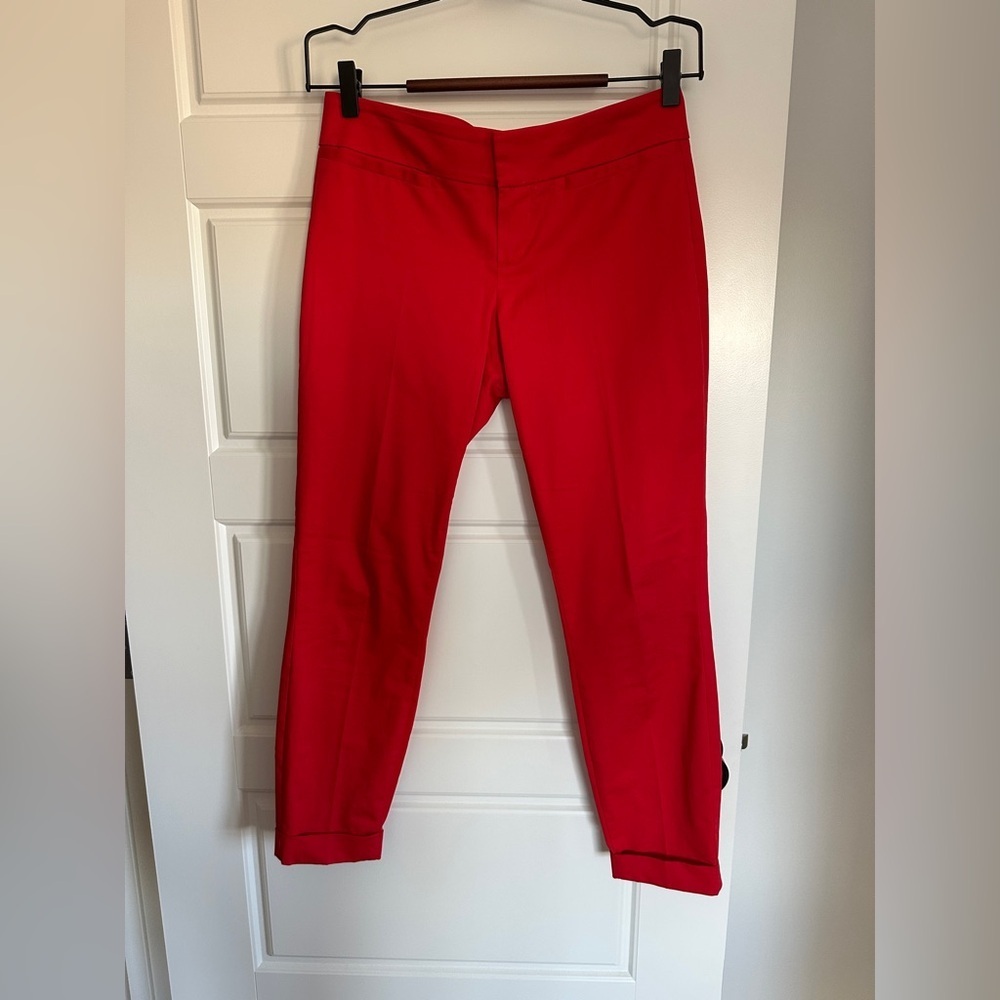 bebe Vibrant Red Ankle Dress Pants